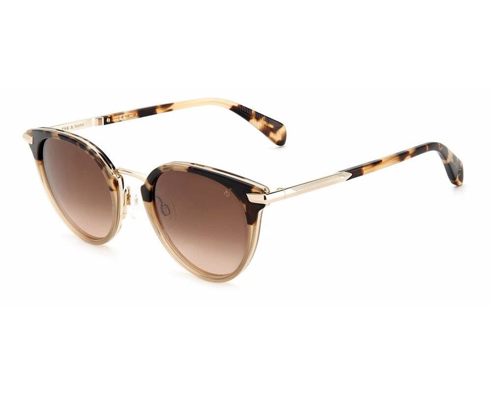 NEW Rag & Bone Rnb 1058/G/S oval gold and brown Sunglasses